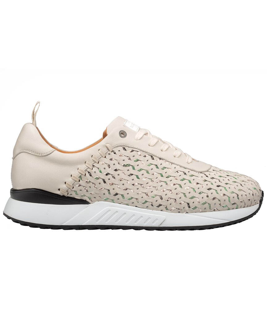 Mezlan Plata Laser-cut Leather Sneaker In Neutral