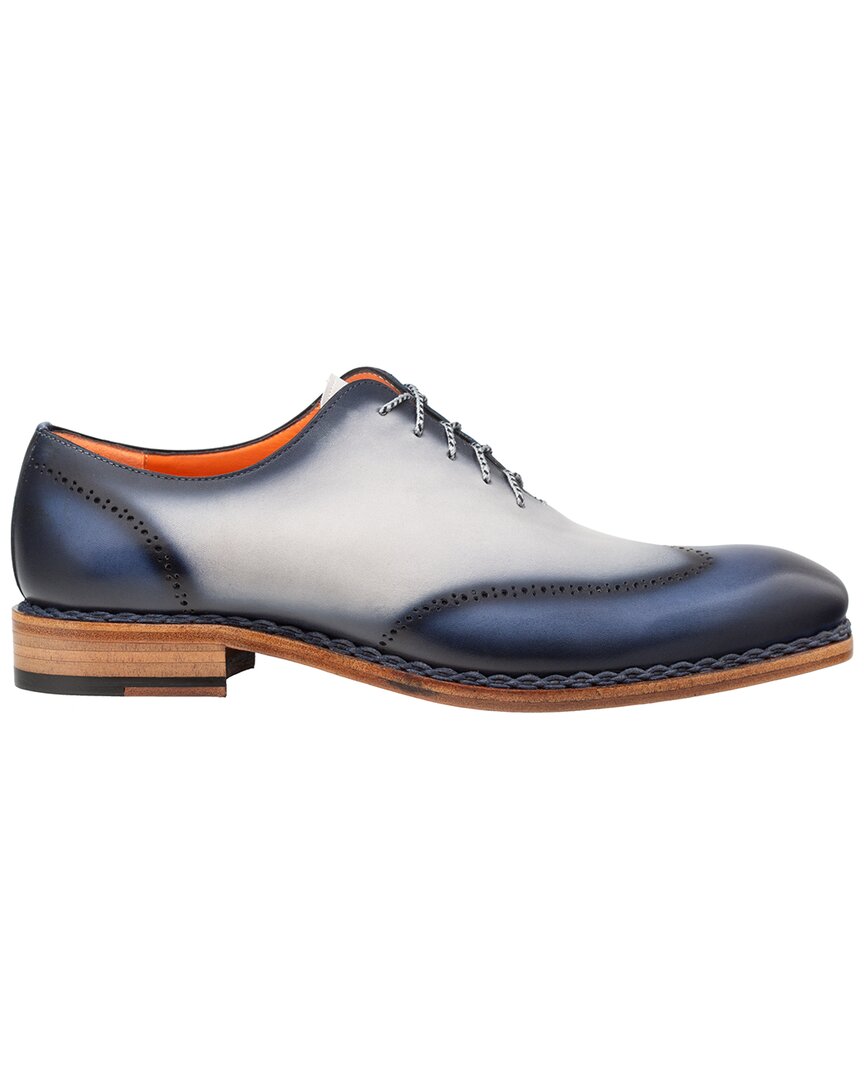 Mezlan Almagro Two-tone Leather Oxford In Blue