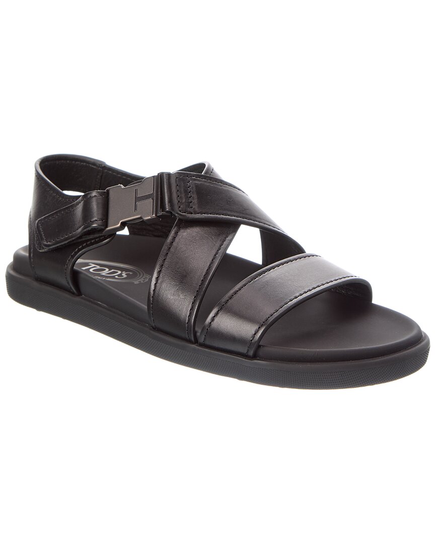 Tod's Leather Sandal In Black