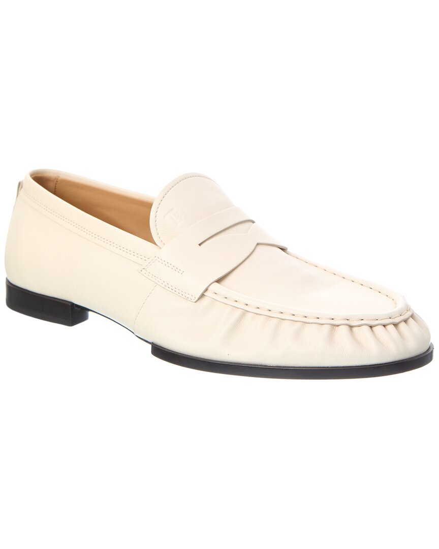 Tod's Leather Loafer In Neutral