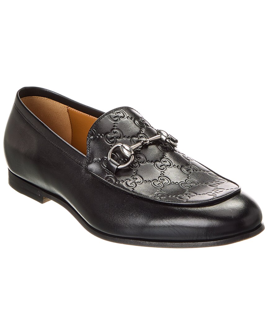 Gucci Men Gg Loafers With Clamp In Black