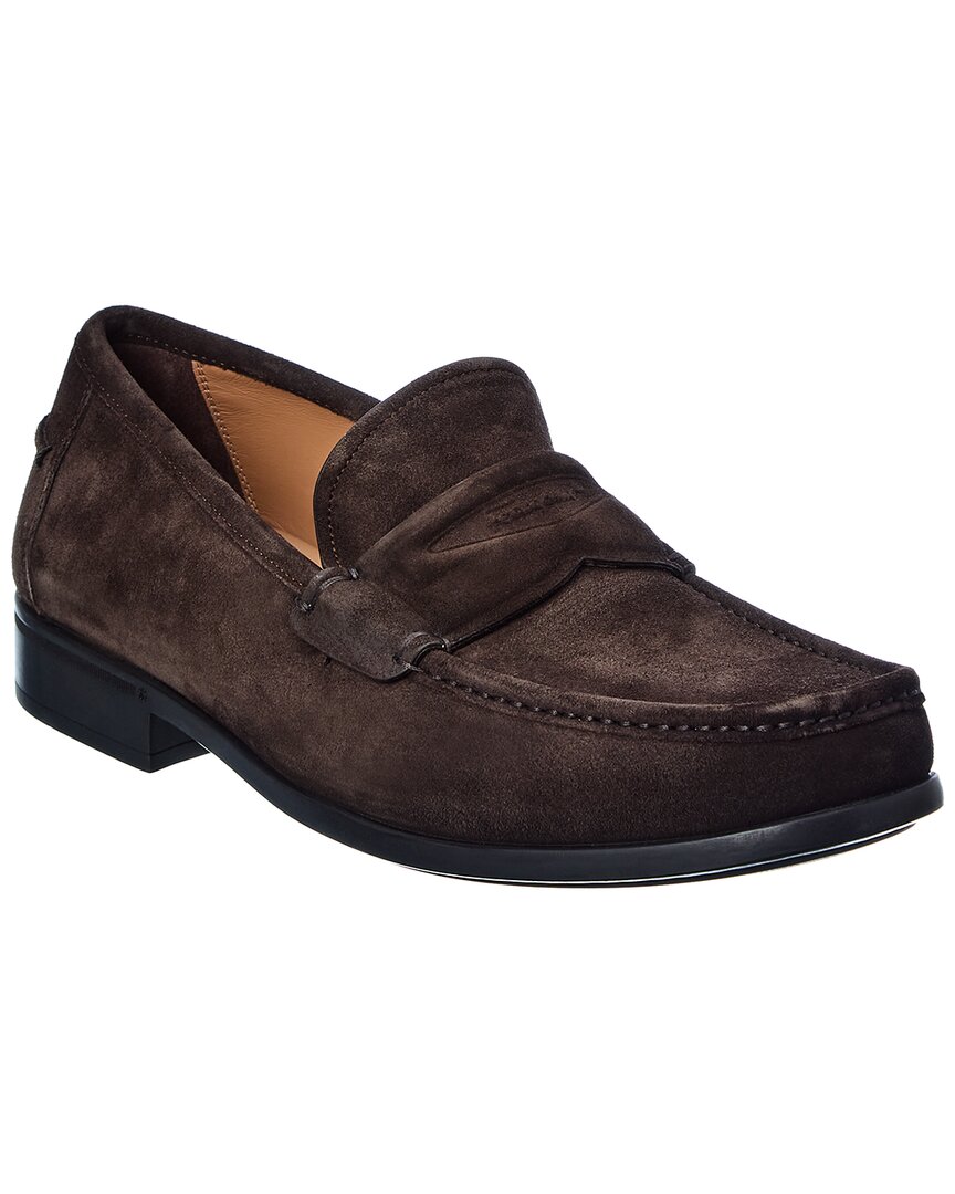 Shop Ferragamo Lanzarote Suede Loafers