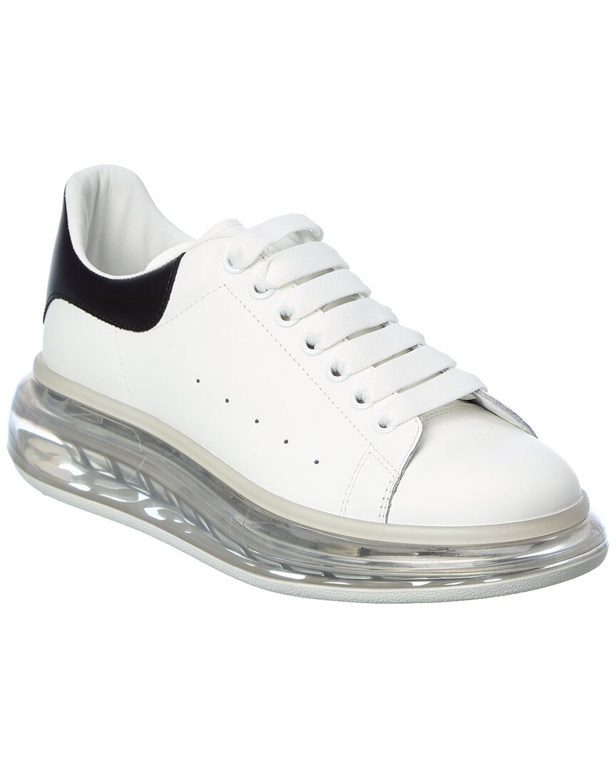 Alexander Mcqueen Signature Oversized Leather Sneakers In White