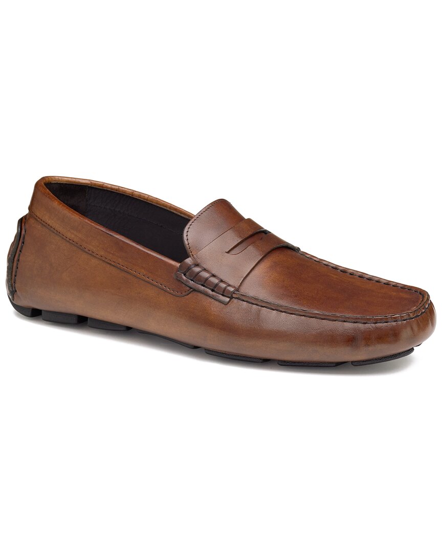 Johnston & Murphy Bolivar Plain Toe Leather Shoe In Brown