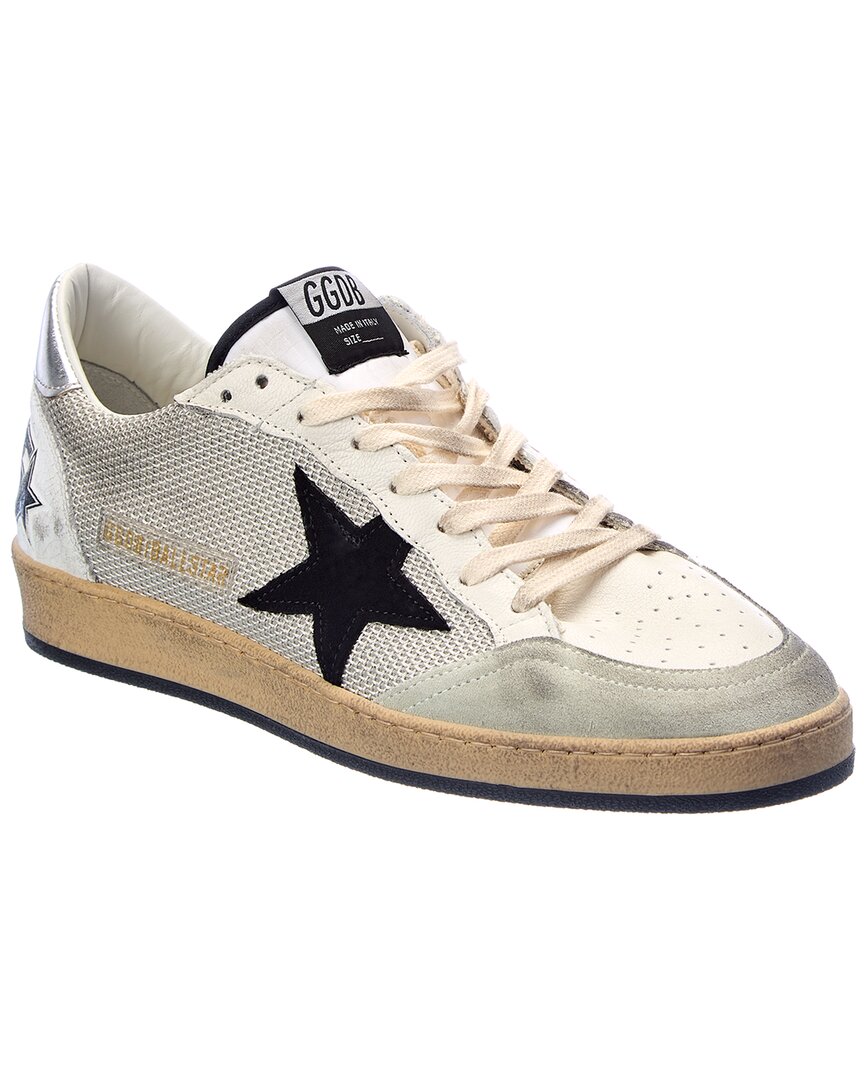 Shop Golden Goose Ballstar Mesh & Leather Sneaker In White