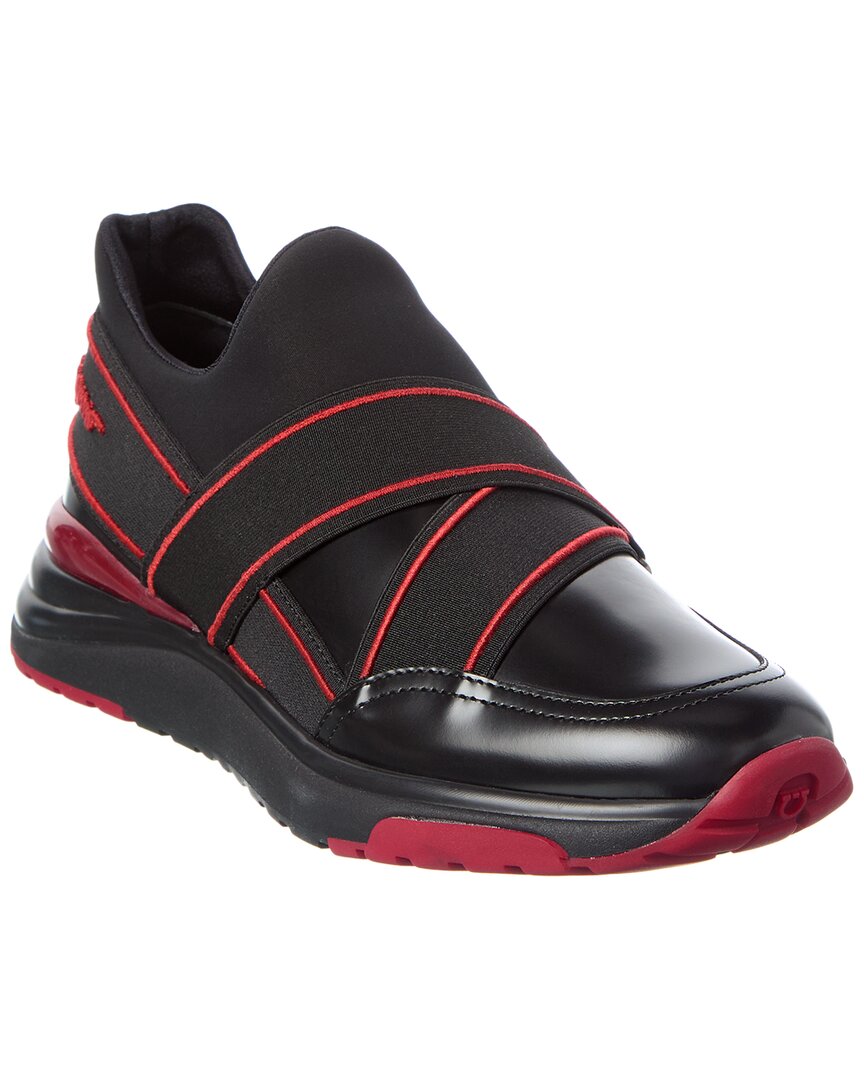 Ferragamo Tyla Leather Sneaker In Black