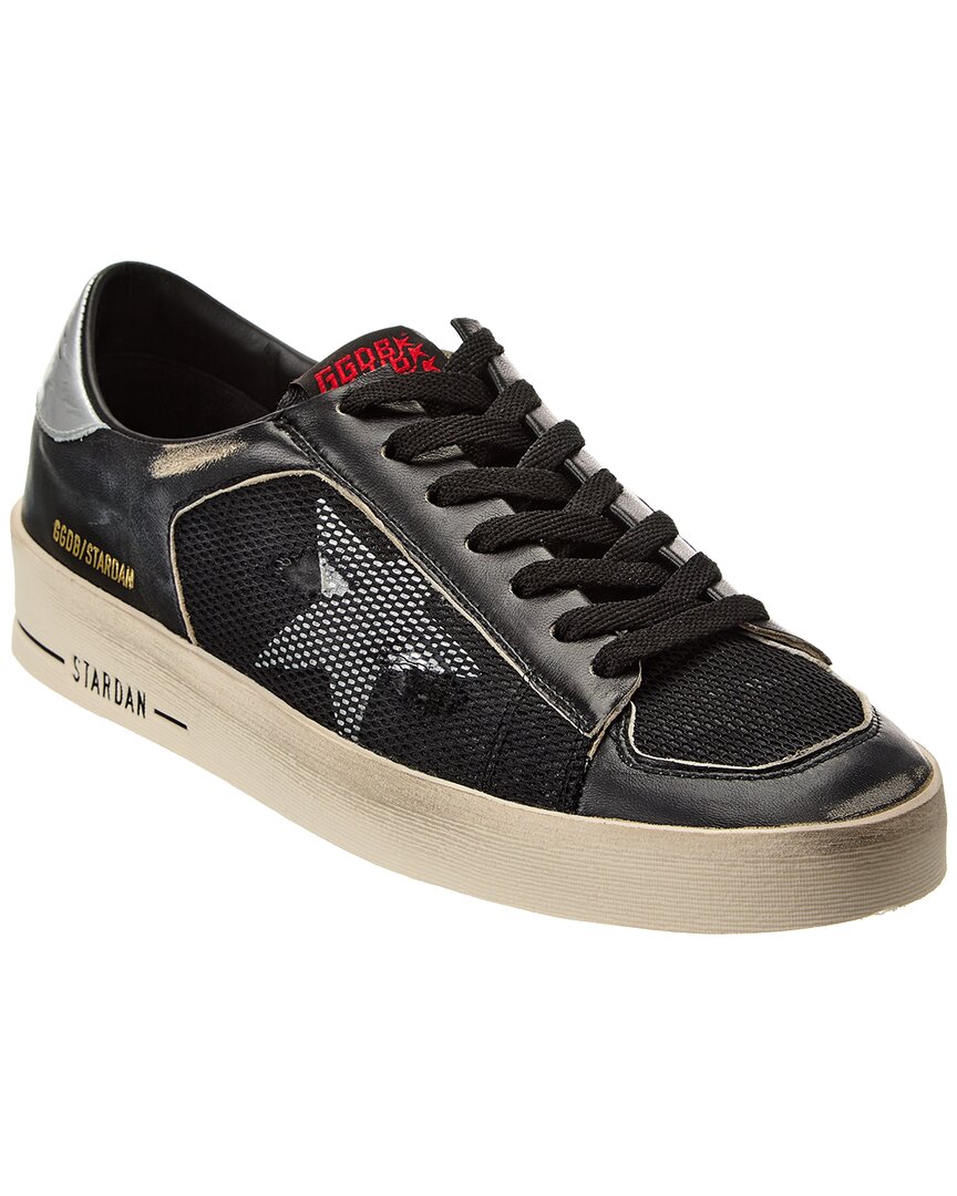 Golden Goose Stardan Leather & Mesh Sneaker In Black