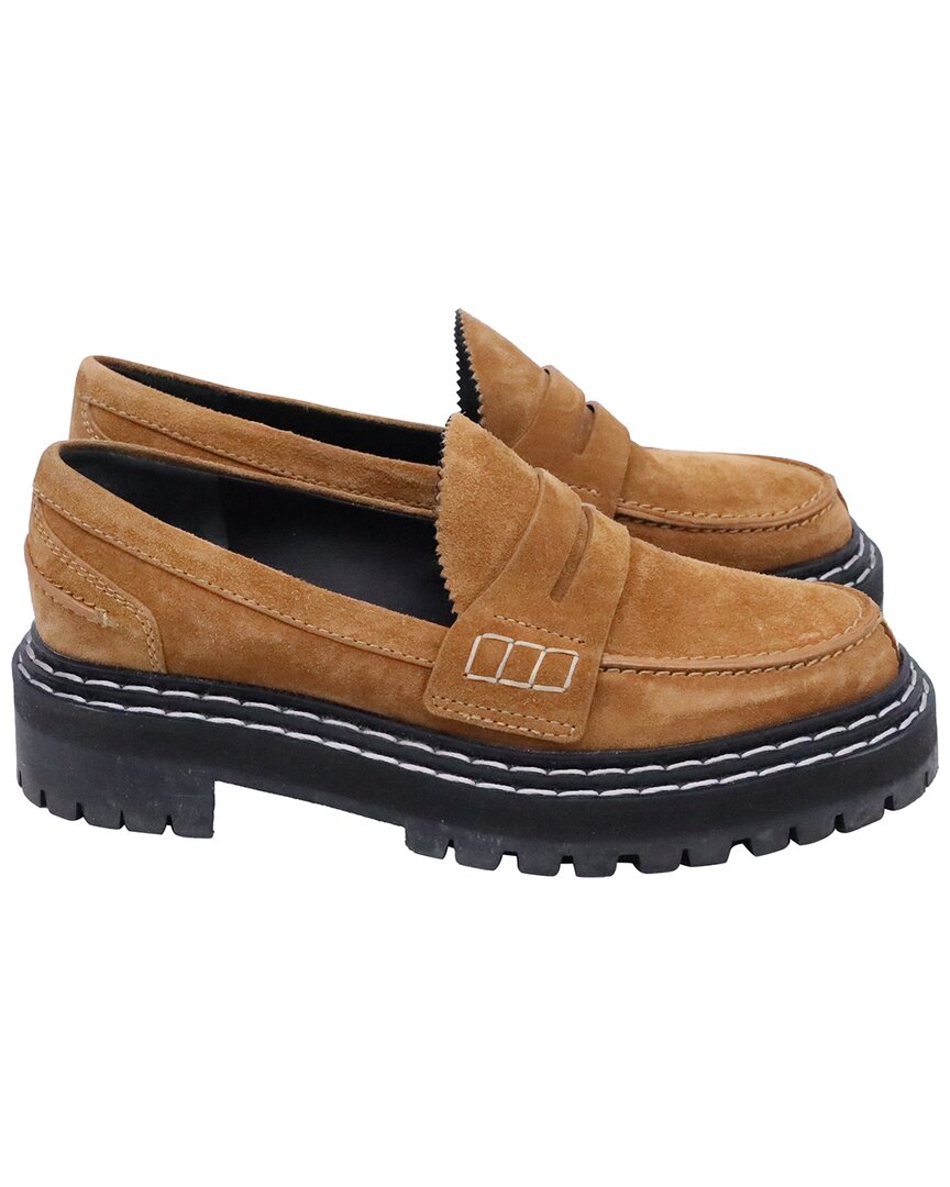 Proenza Schouler Men's Suede Lug Sole Loafer (authentic Pre-loved) In Brown