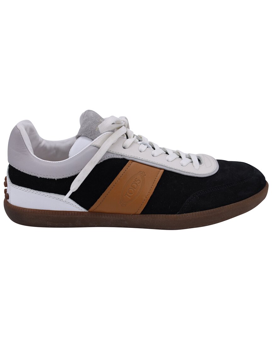 Tod's Allacciata Casetta Heritage Sneakers In Black Leather And Suede In Brown