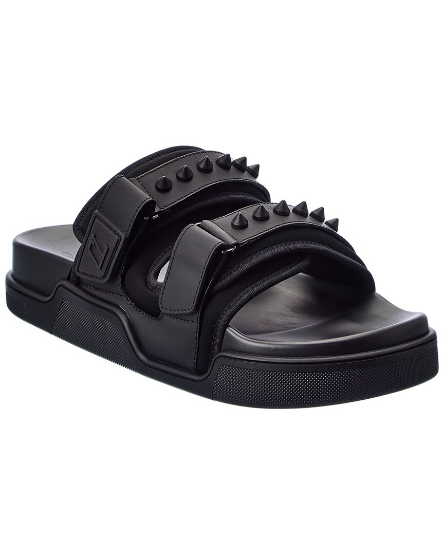 Christian Louboutin Daddy Pool Studded Leather And Webbing Sandals