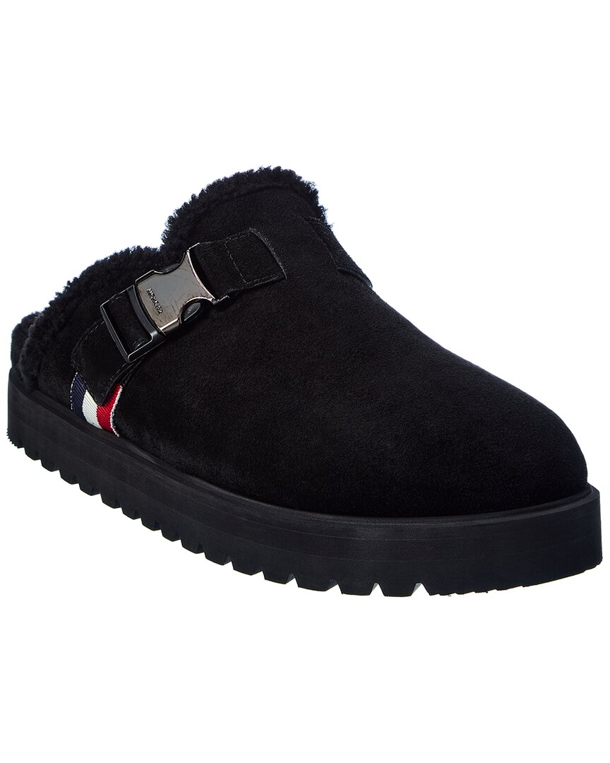 Moncler Mon Suede Mule In Black | ModeSens