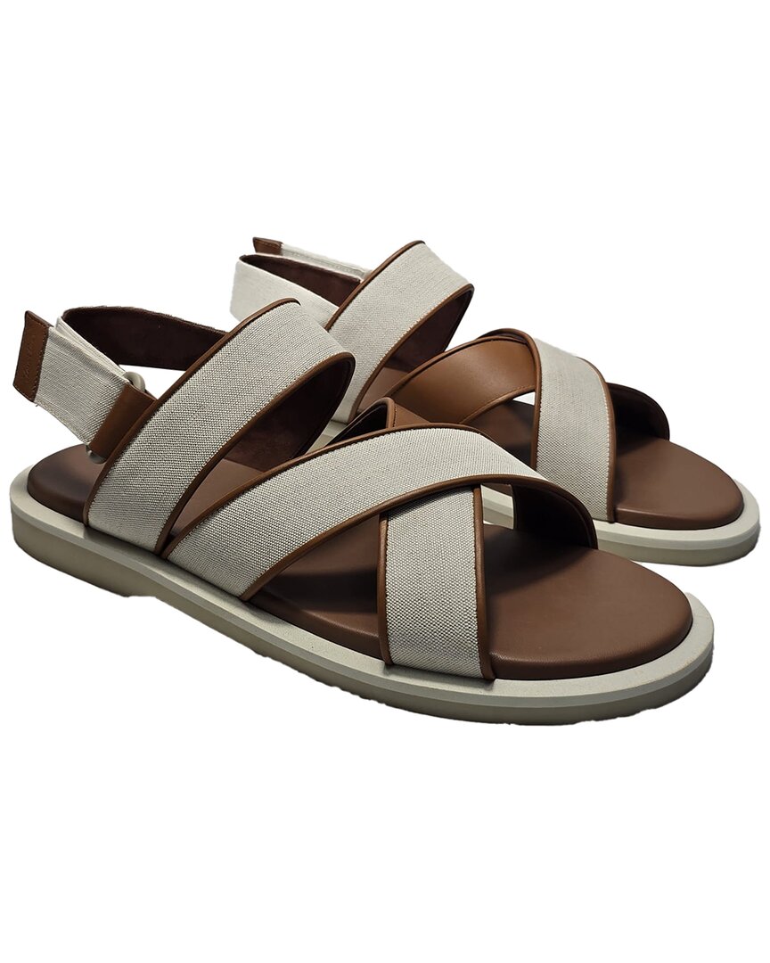 Loro Piana Men's Canvas Ginestra Walk Sea Sandal (authentic Pre-loved) In Gray