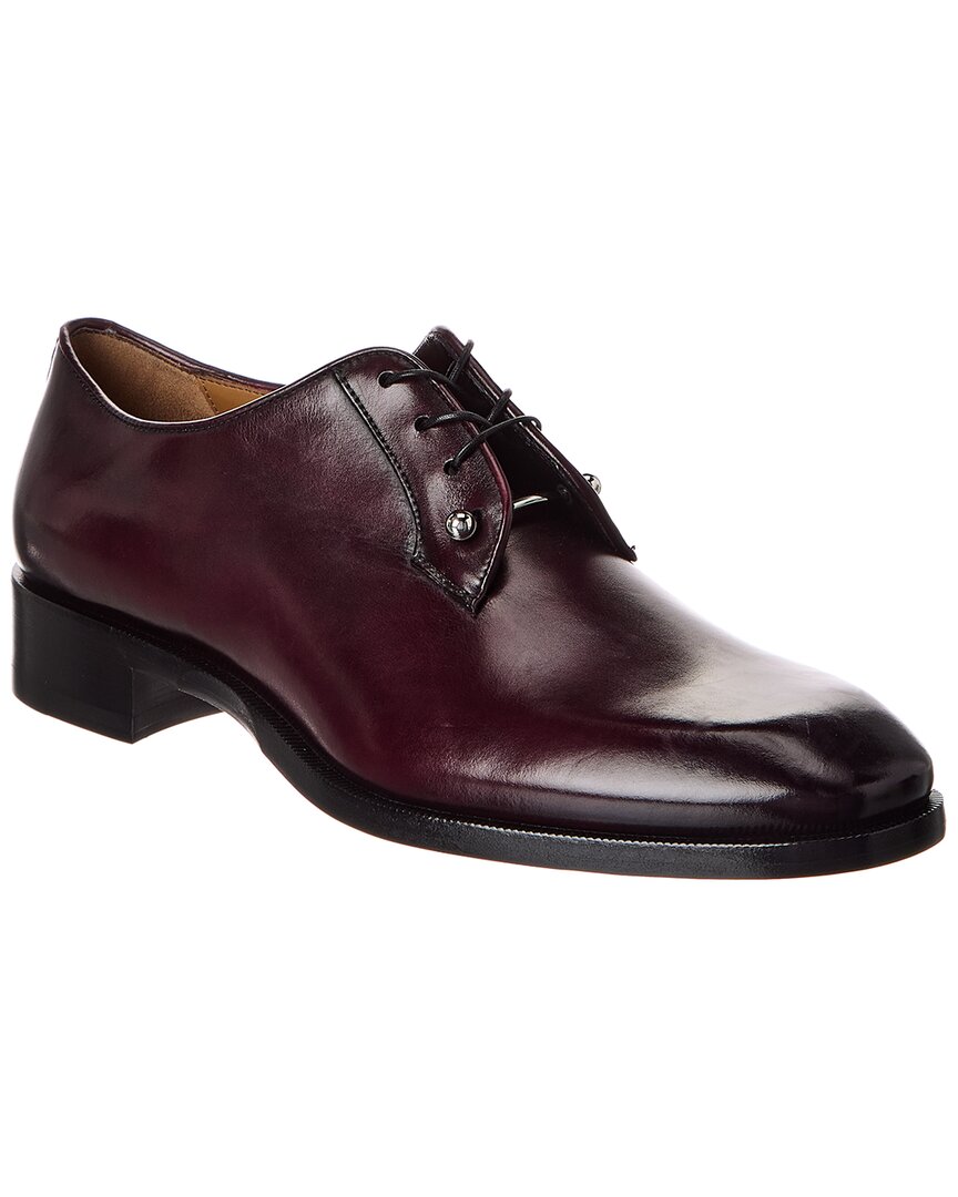 Christian Louboutin Leather Oxford In Burgundy