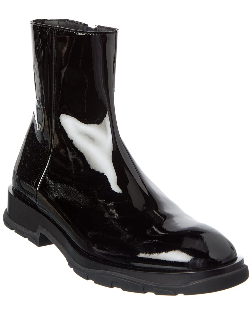 Alexander Mcqueen Tread Slim Half Leather Boot In Black