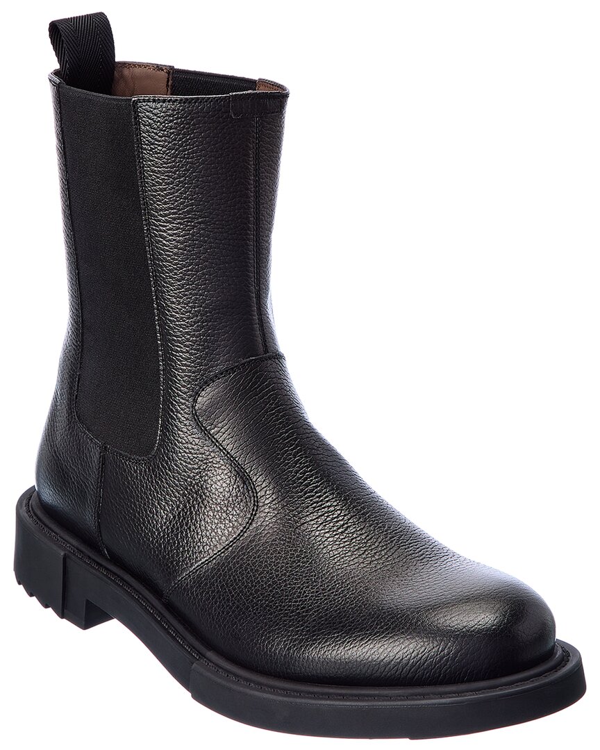 Pre-owned Ferragamo Loreno Leather Boot Men's In Black