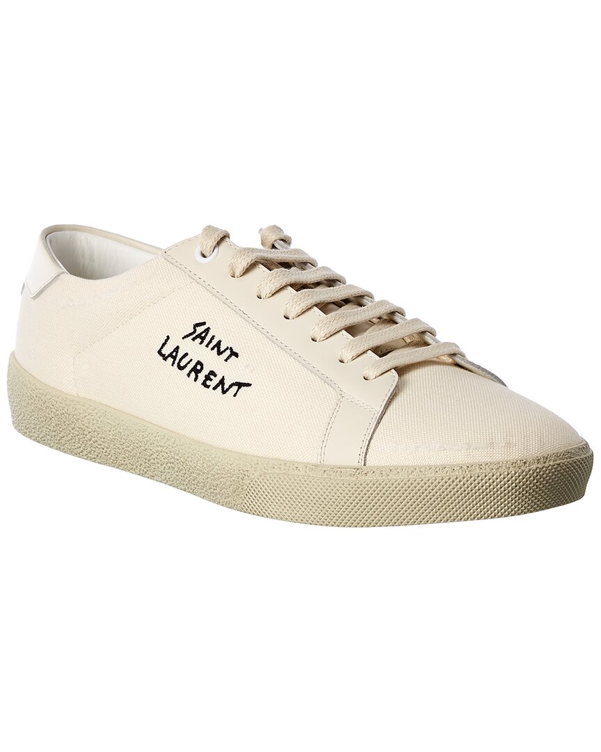 Shop Saint Laurent Canvas Sneaker In White