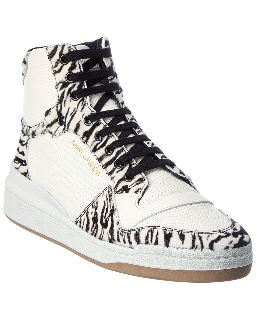 Saint Laurent Sl/24 Haircalf & Leather Sneaker In White