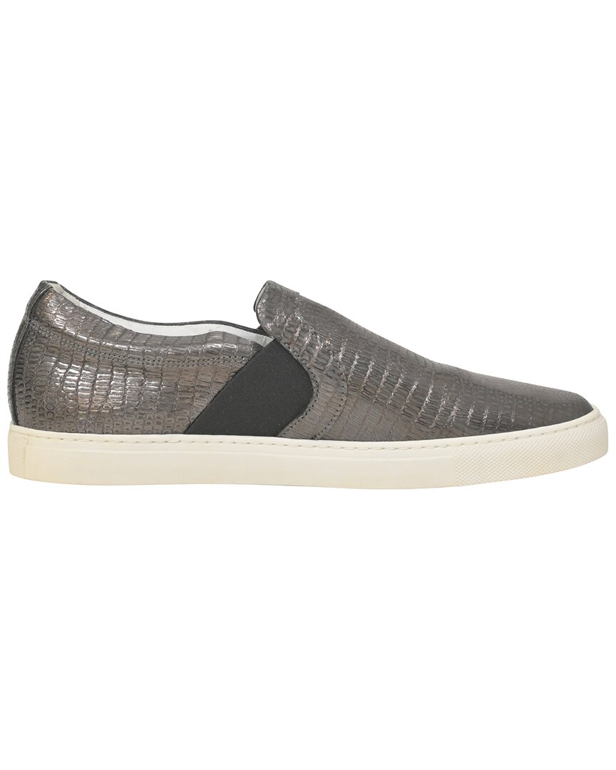 Pre-owned Lanvin Men's Leather Slip-on Sneaker (authentic Pre-loved) In Gray