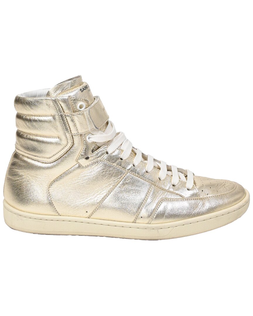 Saint Laurent Men's Leather Sl/12h Sneaker (authentic Pre-loved) In Metallic