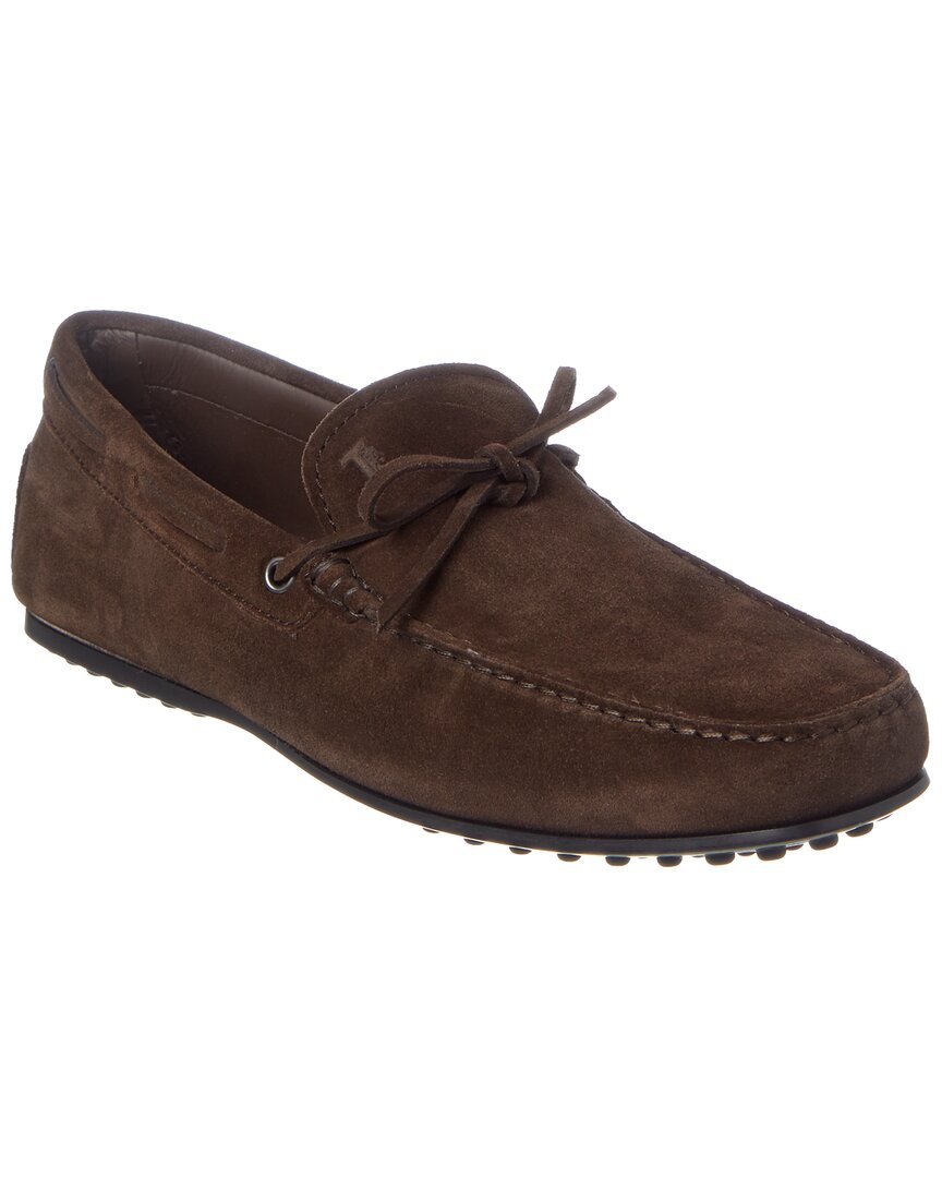 Tod's City Gommino Suede Loafer In Brown
