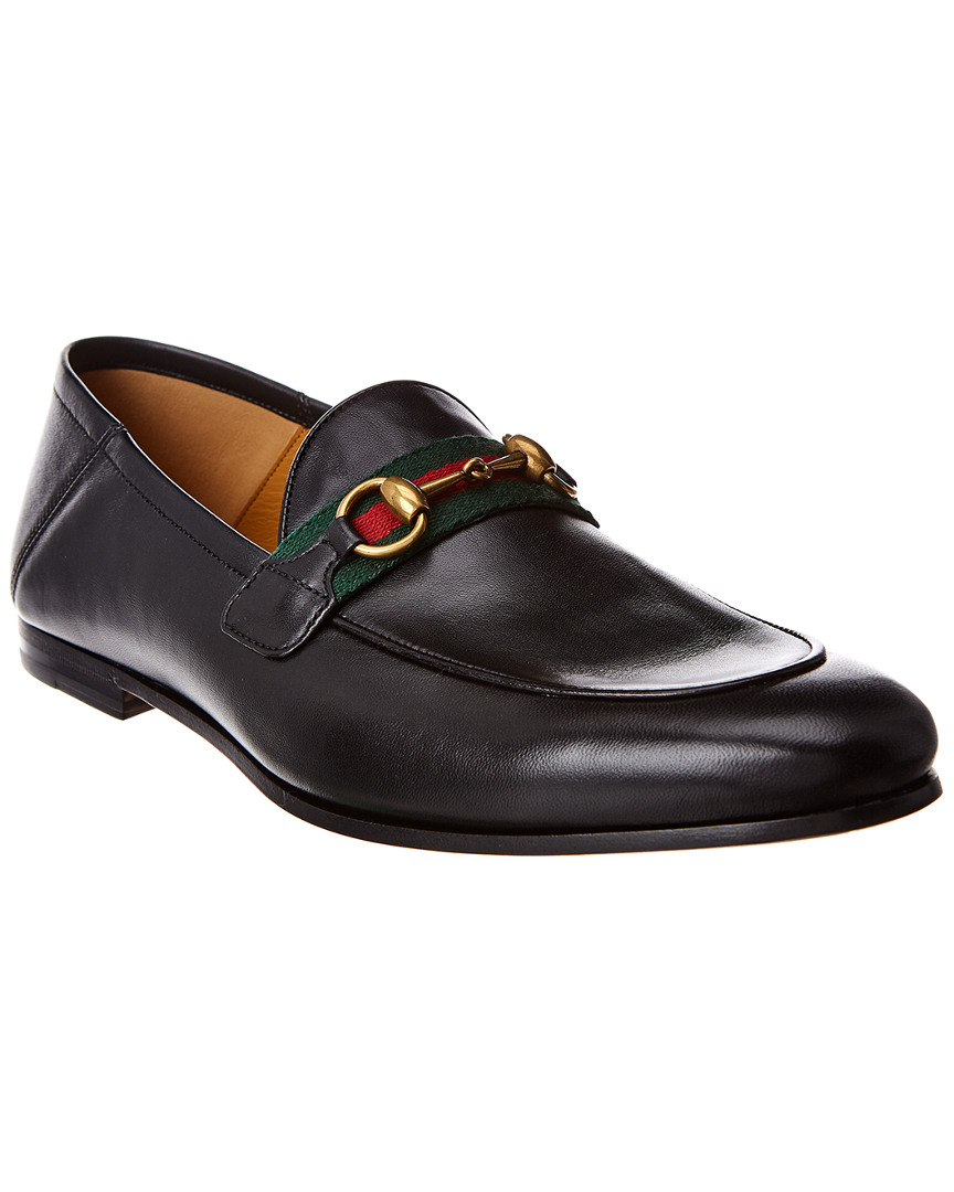 Gucci Horsebit Web Leather Loafer In Black