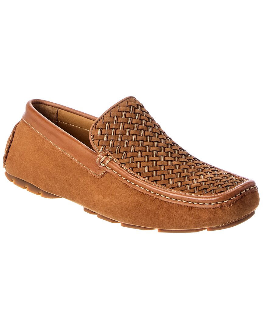 Donald Pliner Damiano Woven Leather & Suede Loafer In Brown