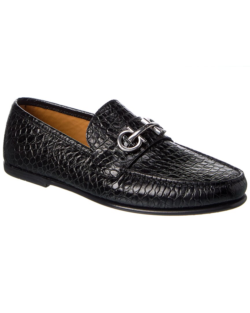 Salvatore Ferragamo Ferragamo Galileo Croc-embossed Leather Loafer In ...