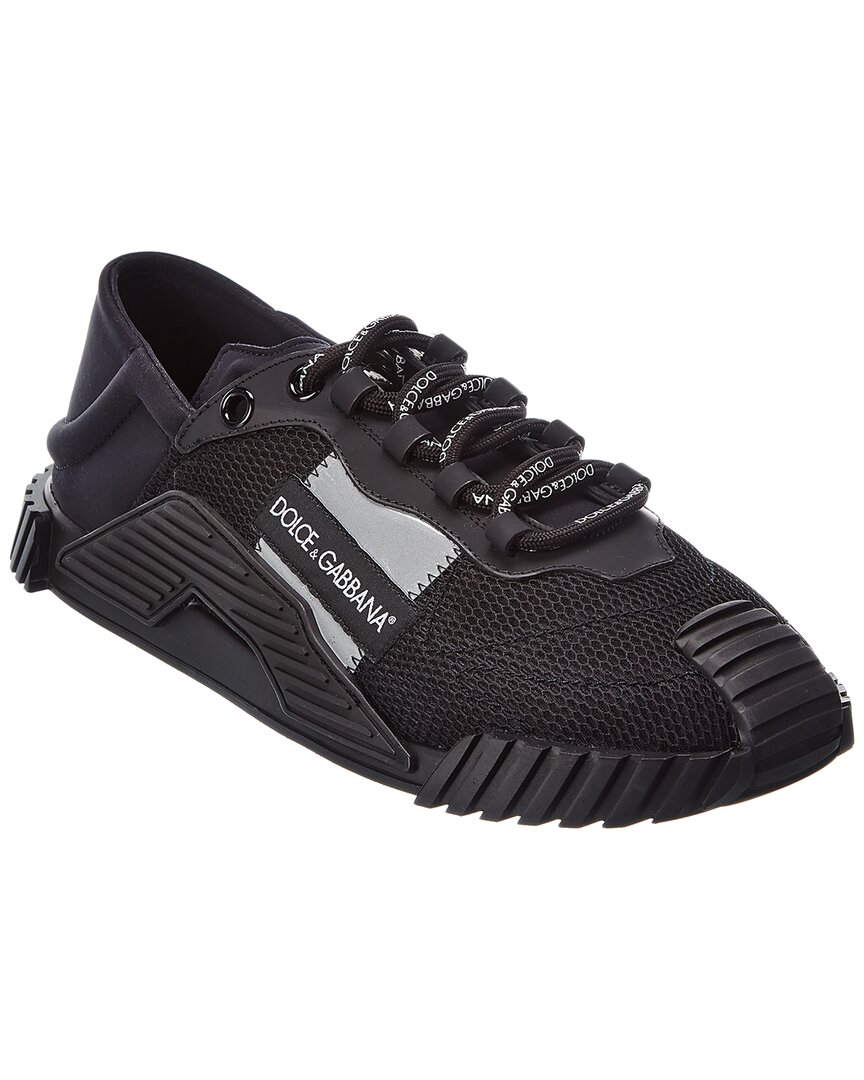 Dolce & Gabbana Ns1 Slip On Sneakers In Mixed Materials In Black