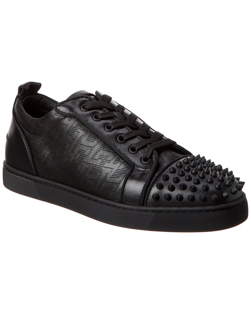 Christian Louboutin Men's Black Louis Junior Strass Low-top Embellished  Trainers