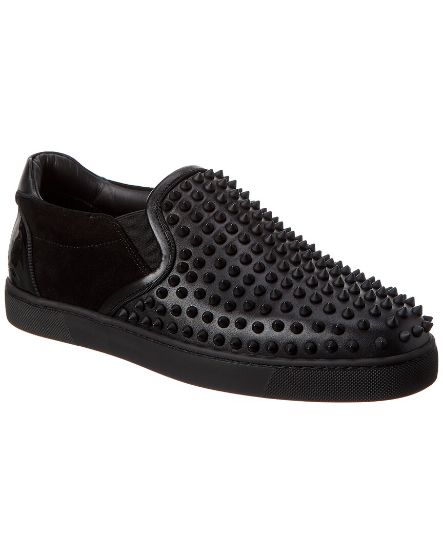 Fun Sailor Boat Spikes Slip On Sneakers in Black - Christian Louboutin