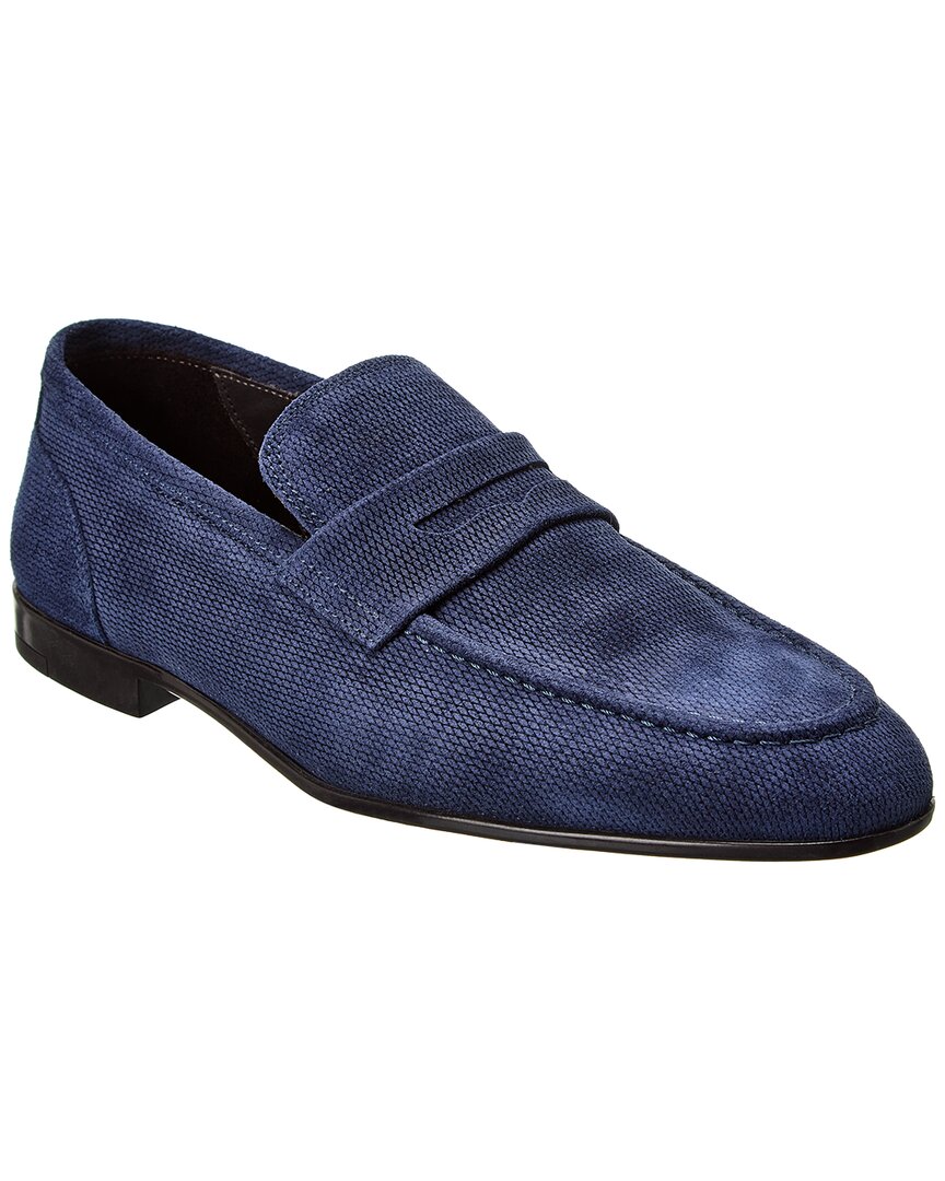 M By Bruno Magli Lauro Suede Loafer In Navy