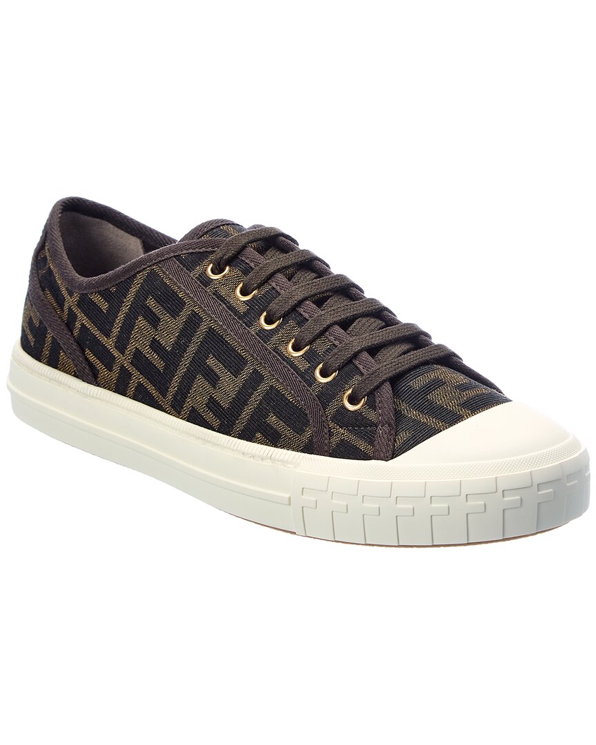 Fendi Domino Ff Canvas Sneaker In Brown