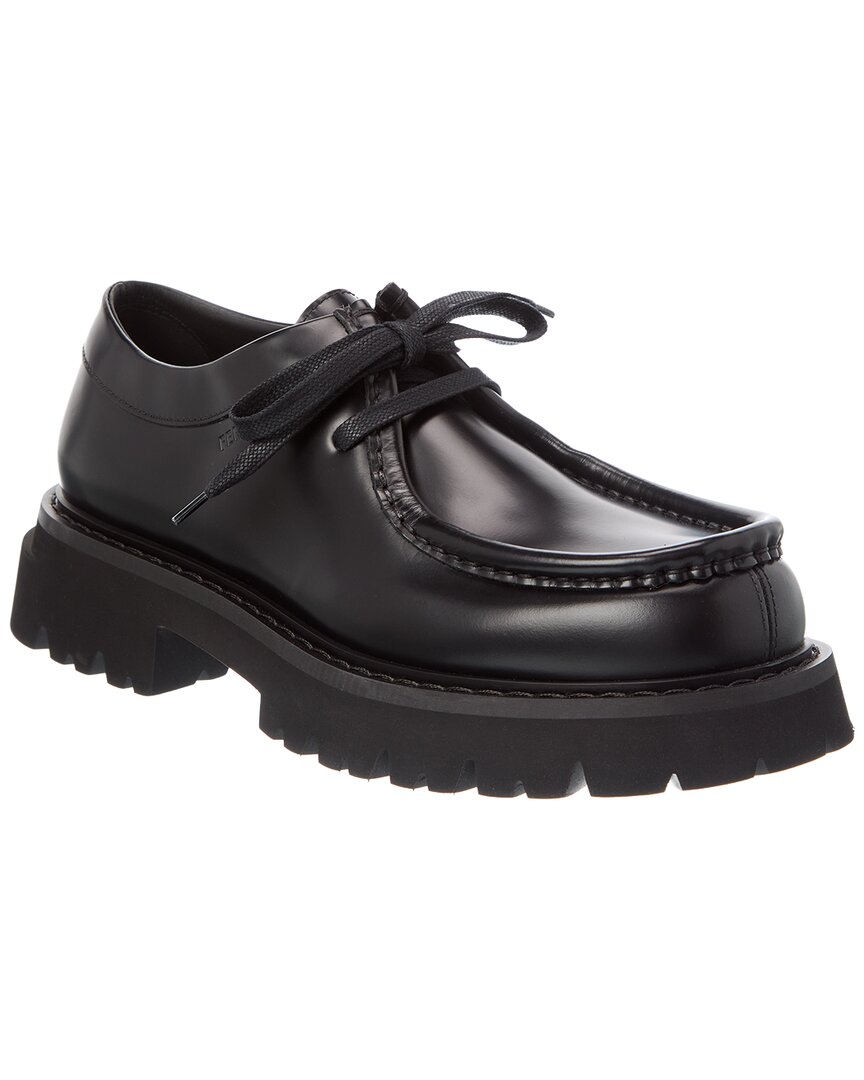 Ferragamo Deroy Leather Derby In Black