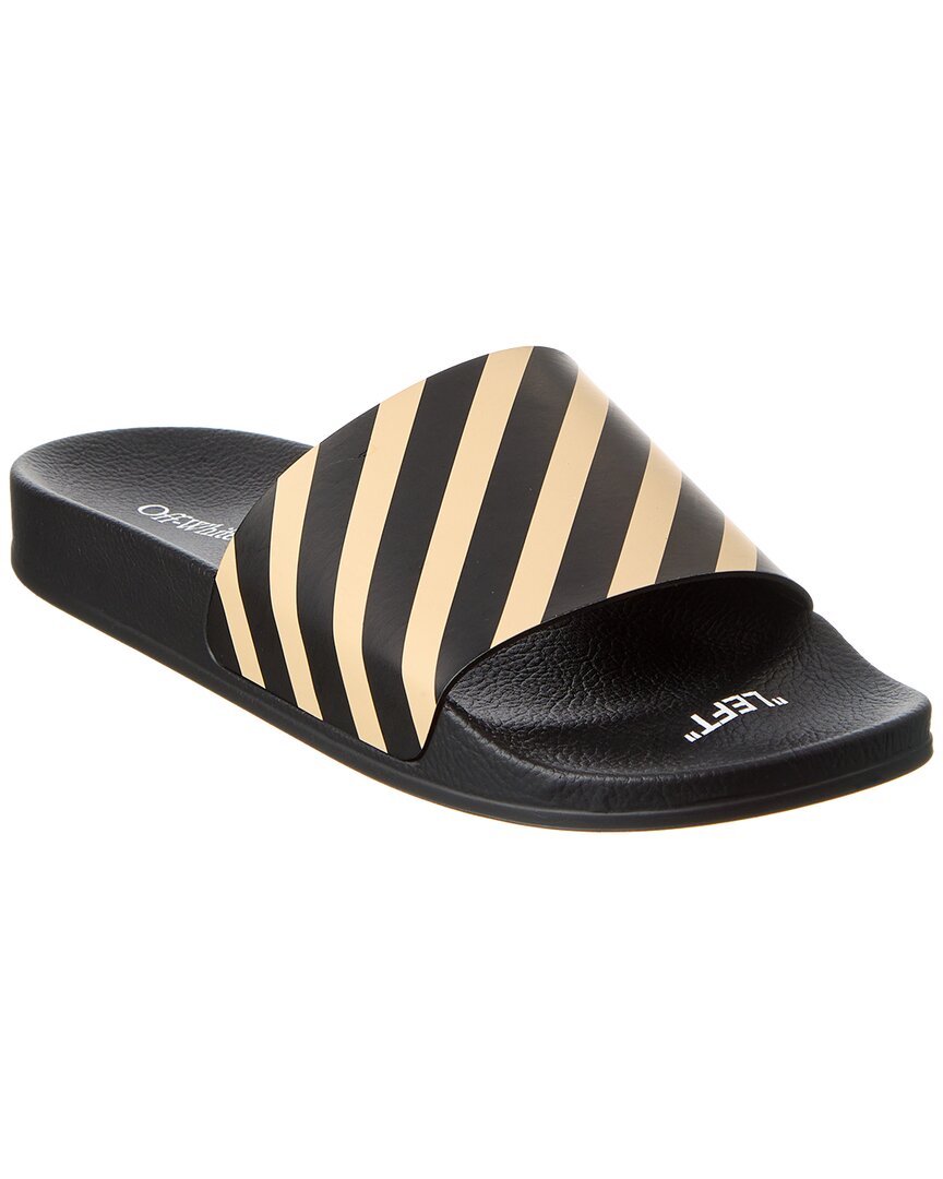 Off-white Diag Rubber Slides In Black