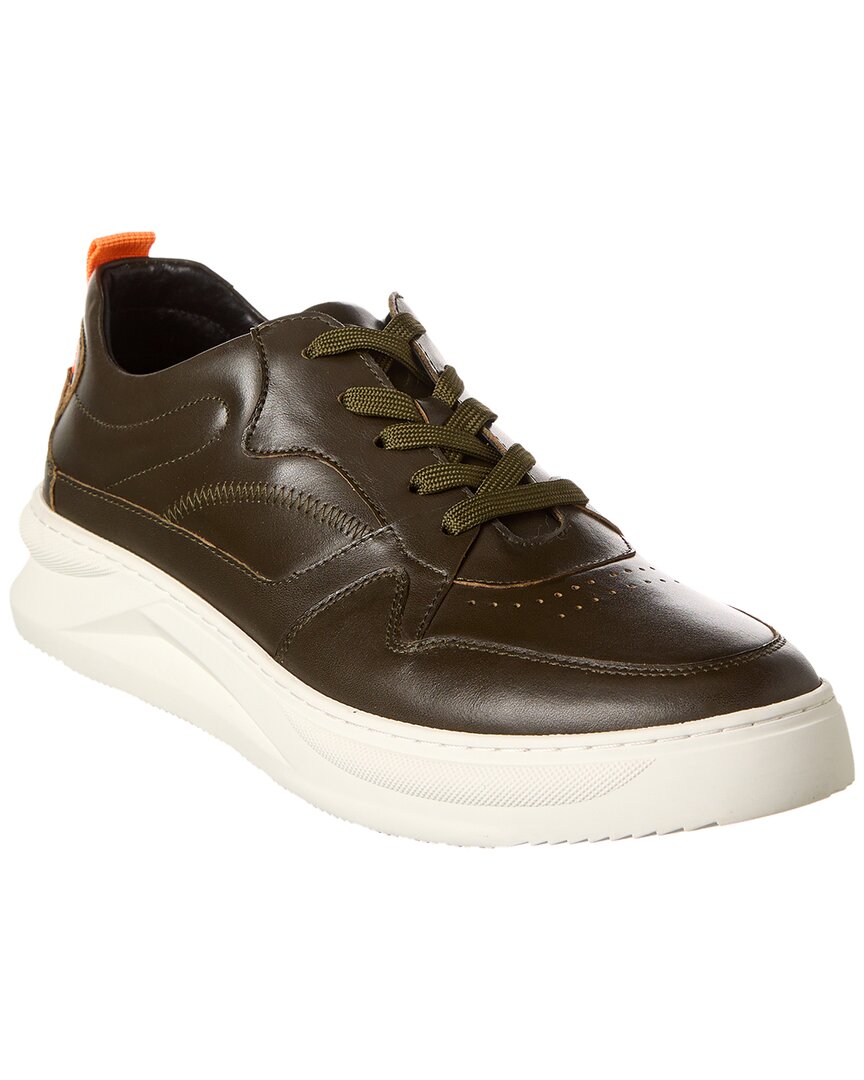 Shop French Connection Zeke Leather Sneaker In Green