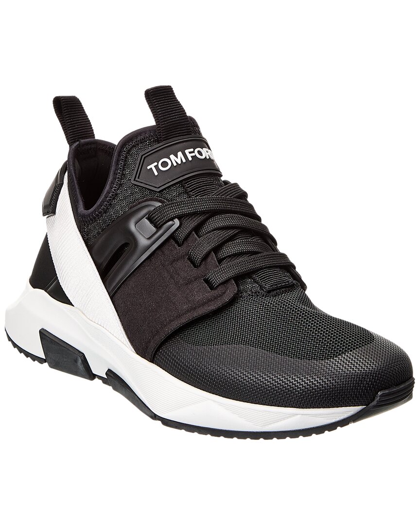 TOM FORD TOM FORD LOW TOP SUEDE-TRIM SNEAKER
