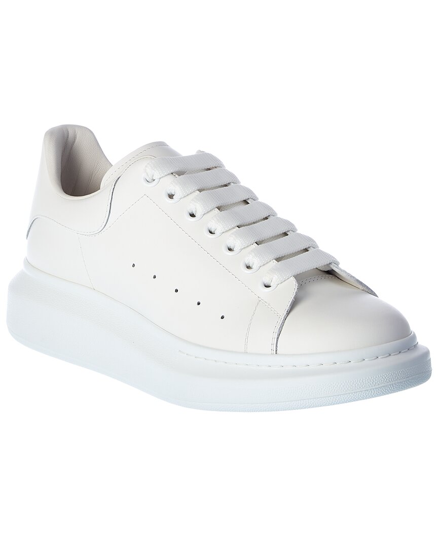 Alexander Mcqueen White Sneakers With Logo Lettering On The Rear And Oversize Rubber Sole In Leather Man In White