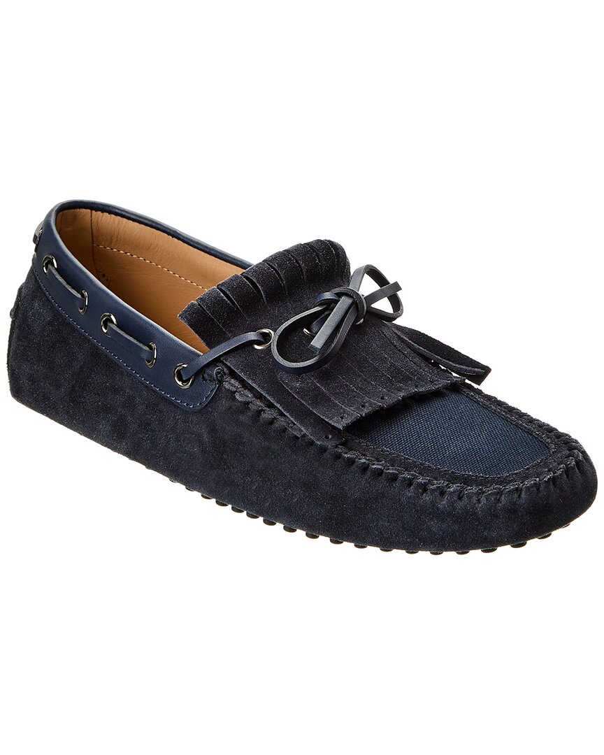 Shop Tod's Gommino Suede Loafer In Blue