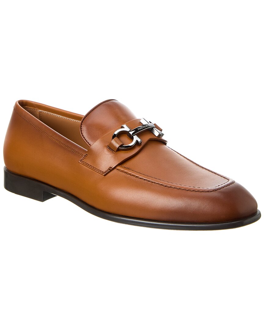 Ferragamo Mens Tan Foster Gancho Horsebit-embellished Leather Loafers Eur 41 / 7 Uk In Brown