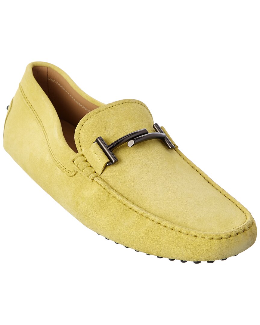 Shop Tod's Gommini Suede Loafer In Yellow