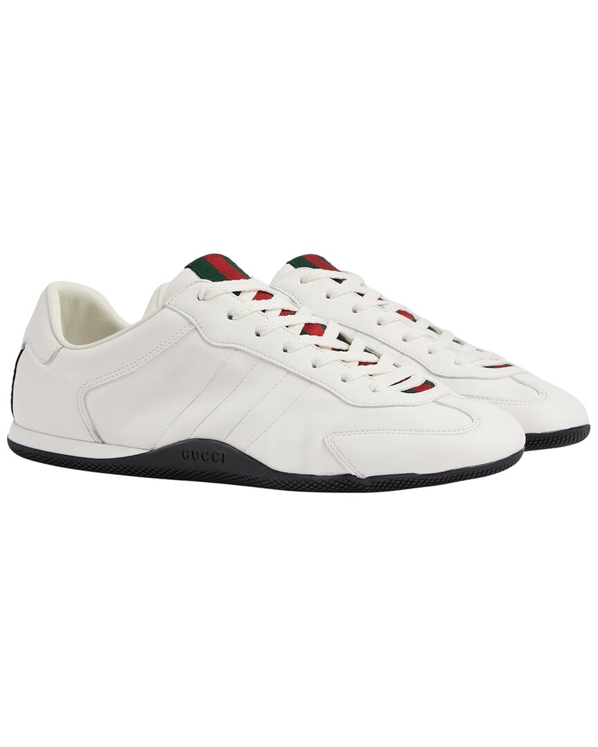 Gucci Low-cut Unlined Sneakers With Web Tongue In White