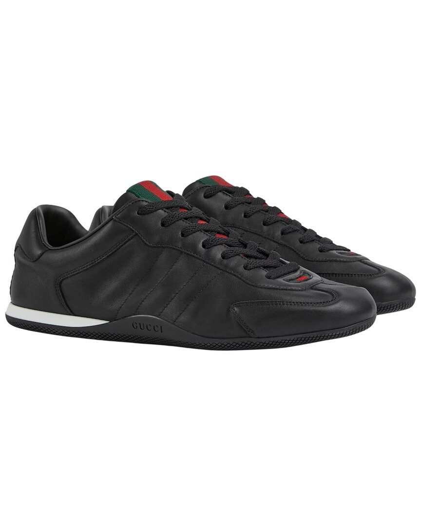 Gucci Leather Upper And Rubber Sole Sneaker In Black