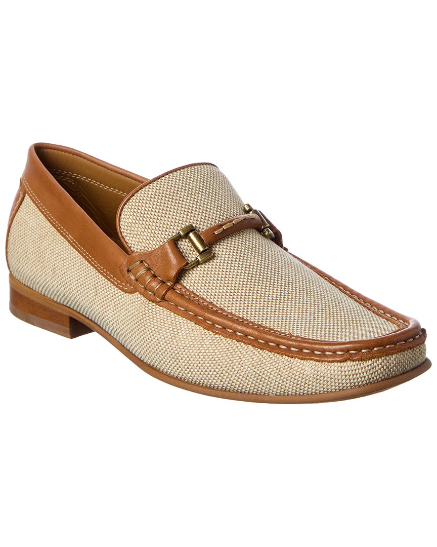 Donald Pliner Dannerjt Leather & Canvas Loafer In Brown