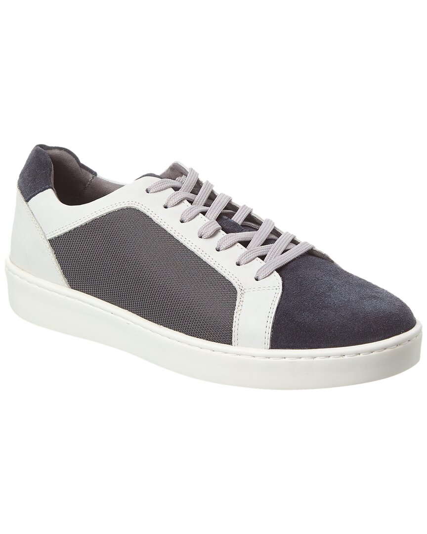 Shop Donald Pliner Suede-trim Sneaker In Blue