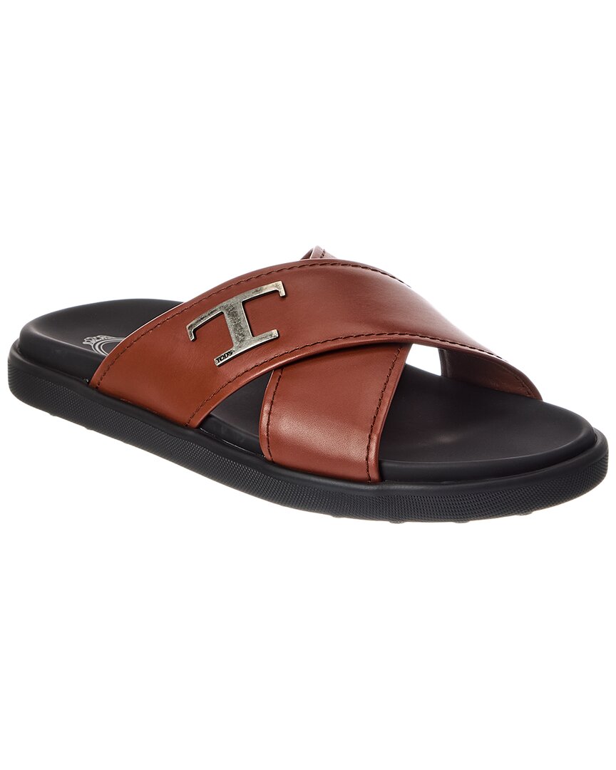 Tod's Paio Leather Sandal In Brown