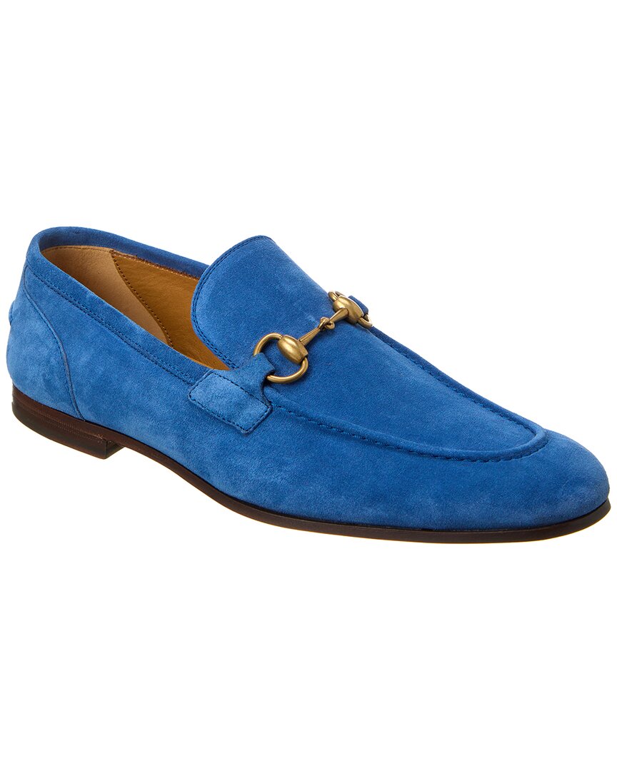 Gucci Jordaan Suede Loafer In Blue