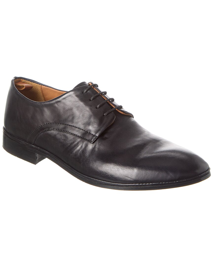Shop Antonio Maurizi Plain Toe Leather Loafer In Black