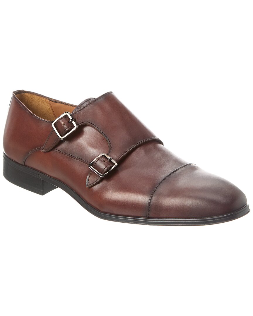 Shop Antonio Maurizi Double Monk Leather Oxford In Brown