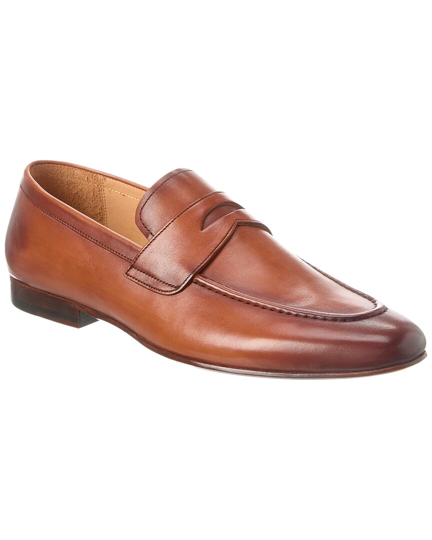 Shop Curatore Leather Penny Loafer In Tan