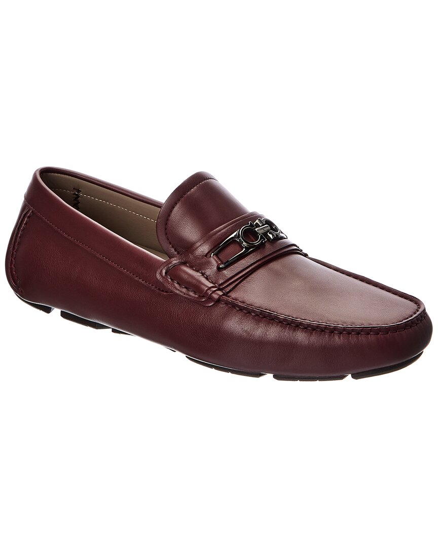 Ferragamo Man Loafers Garnet Size 8 Soft Leather In Brown